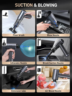 Cordless handheld vacuum cleaner with carrying case and accessories