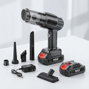 4-in-1 High-Power Cordless Handheld Car Vacuum y accesorios para limpieza eficiente de vehículos.