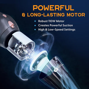 Handheld Cordless Vacuum Cleaner, Rechargeable Portable Car Vacuums W/Strong Suction, Bag & Attachments, Small Vac Cleaner for Car, Couch, Home, Car Suction Cleaner