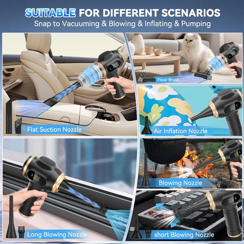 Stop using car wash vacuums: this compact 2-in-1 device thoroughly cleans any spot.
