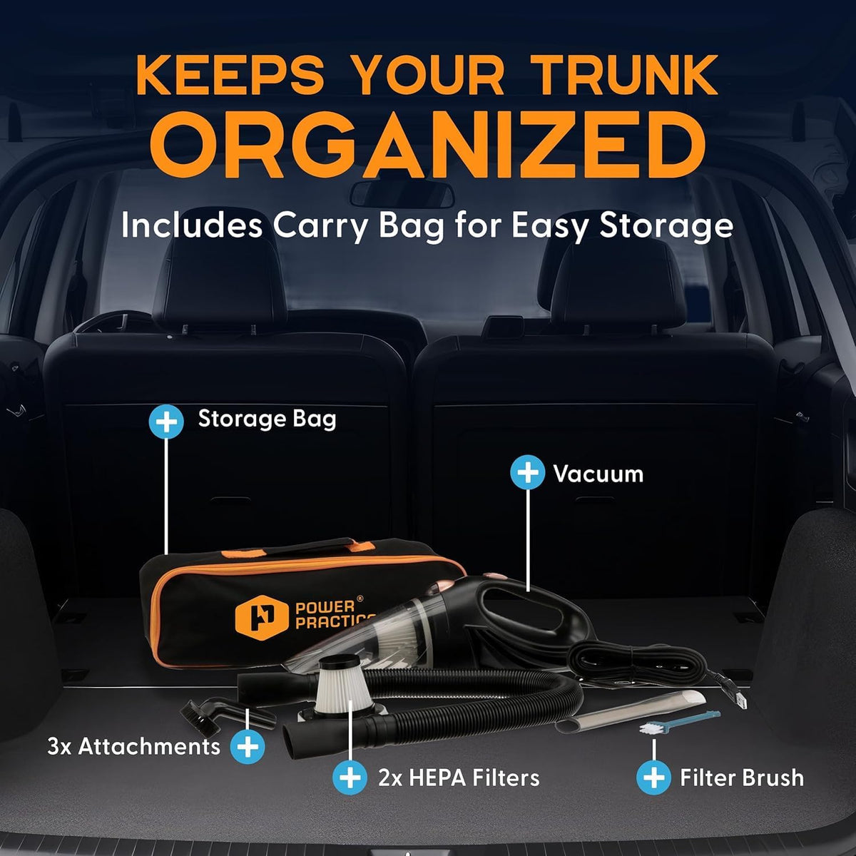 Handheld Cordless Vacuum Cleaner, Rechargeable Portable Car Vacuums W/Strong Suction, Bag & Attachments, Small Vac Cleaner for Car, Couch, Home, Car Suction Cleaner