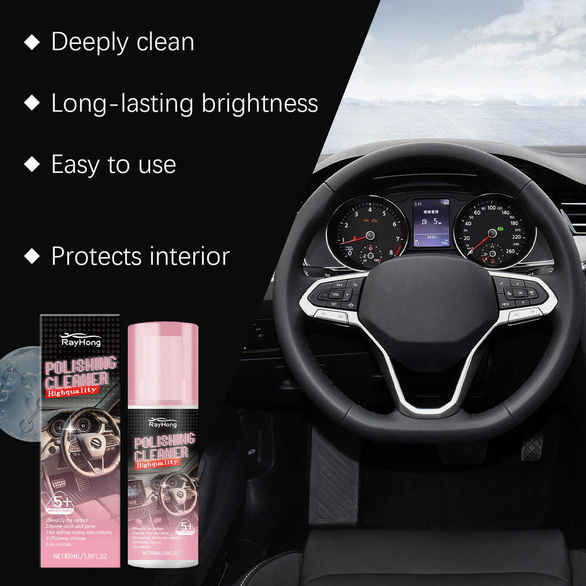 3X Polishing Cleaner Car Interior, Car Interior Detailer and Cleaner 100Ml 2026