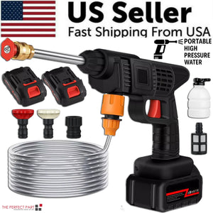 Portable Cordless Electric High Pressure Water Spray Gun Car Washer Cleaner Tool