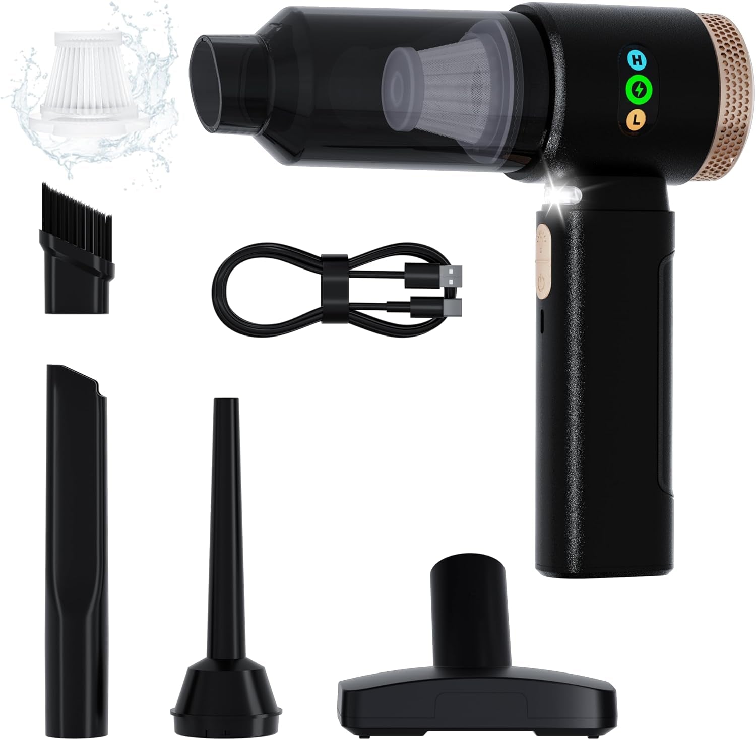 Portable Car Vacuum Cordless 18000PA High Power Handheld Vacuum Cleaner for Car, Mini Cordless Rechargeable Vacuum for Car Interior, Truck, Desktop, Home, Ultimate Car Accessories Tech Gift for Men