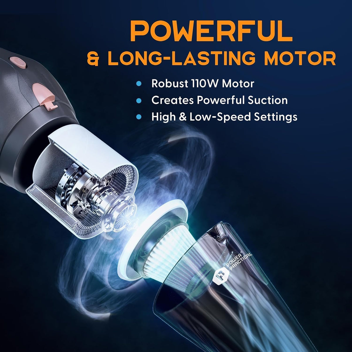 Handheld Cordless Vacuum Cleaner, Rechargeable Portable Car Vacuums W/Strong Suction, Bag & Attachments, Small Vac Cleaner for Car, Couch, Home, Car Suction Cleaner