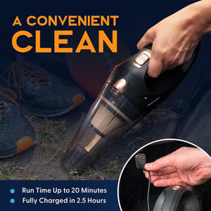 Handheld Cordless Vacuum Cleaner, Rechargeable Portable Car Vacuums W/Strong Suction, Bag & Attachments, Small Vac Cleaner for Car, Couch, Home, Car Suction Cleaner