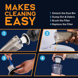 Handheld Cordless Vacuum Cleaner, Rechargeable Portable Car Vacuums W/Strong Suction, Bag & Attachments, Small Vac Cleaner for Car, Couch, Home, Car Suction Cleaner