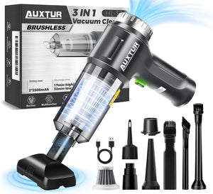 Handheld Vacuum Cordless-3 in 1 Car Vacuum Cleaner High Power-Brushless Motor 12000Pa,Super Suction Power Vacuums-Cable-Small, Portable and Rechargeable Cleaner for Car