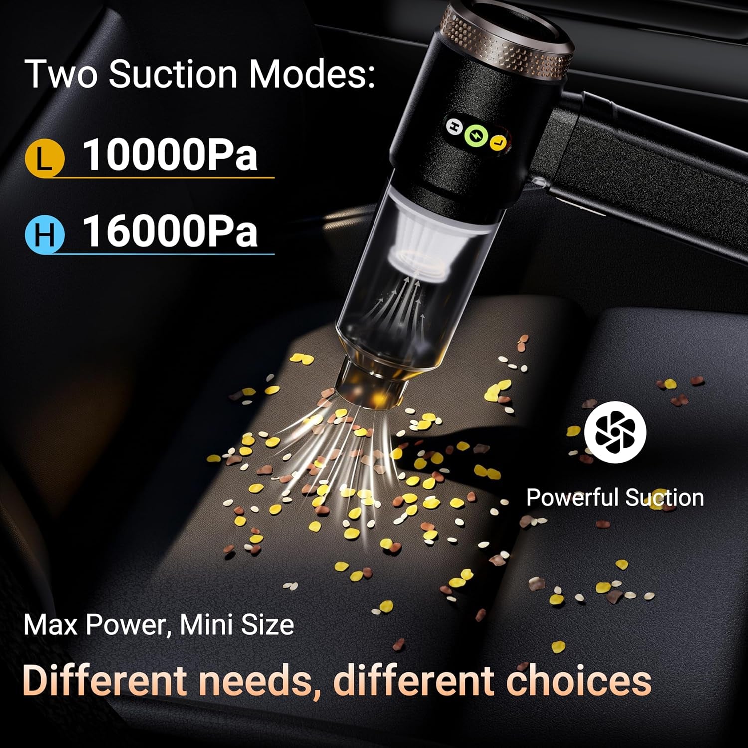 Portable Car Vacuum Cordless 18000PA High Power Handheld Vacuum Cleaner for Car, Mini Cordless Rechargeable Vacuum for Car Interior, Truck, Desktop, Home, Ultimate Car Accessories Tech Gift for Men