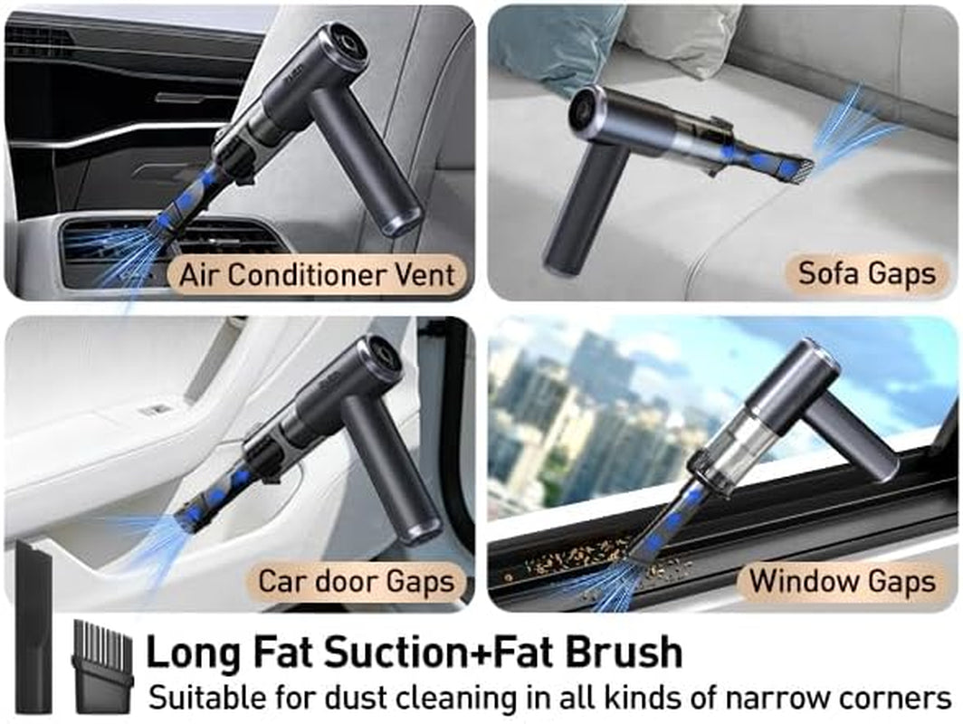 Vacuum/Air Duster 100,000RPM Super Power Car Vacuum Portable Cordless, 20000PA Powerful Suction,7800Mah,High Power, LED Light, Dual Filter, Car Vacuum Cleaner & Air Duster for Home, Desk, PC, Keyboard