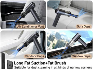Vacuum/Air Duster 100,000RPM Super Power Car Vacuum Portable Cordless, 20000PA Powerful Suction,7800Mah,High Power, LED Light, Dual Filter, Car Vacuum Cleaner & Air Duster for Home, Desk, PC, Keyboard