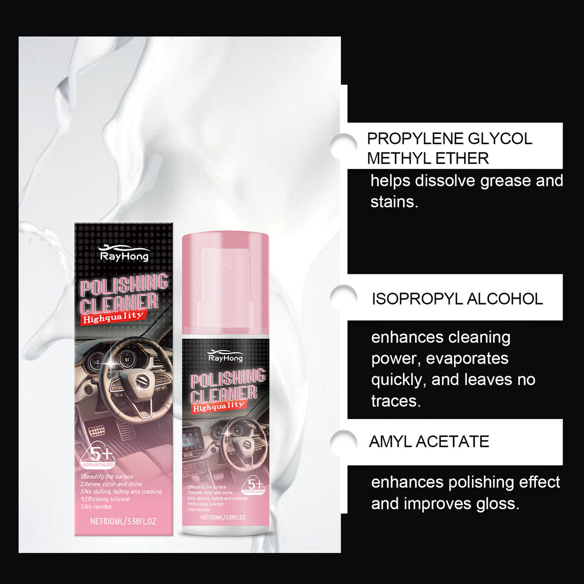 3X Polishing Cleaner Car Interior, Car Interior Detailer and Cleaner 100Ml 2026